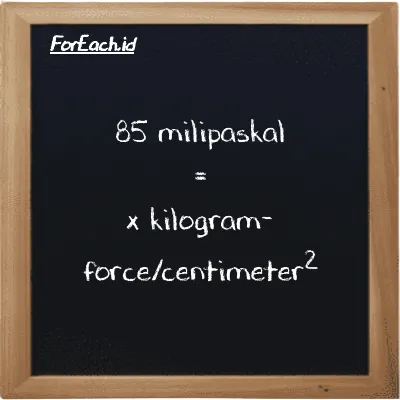 Contoh konversi milipaskal ke kilogram-force/centimeter<sup>2</sup> (mPa ke kgf/cm<sup>2</sup>)